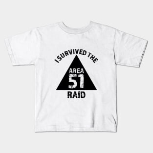 I Survived The Area 51 Raid (Black) Kids T-Shirt